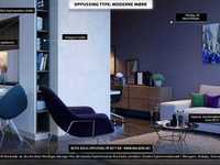 Mørk modern design type - stue i leilighet 53 m2